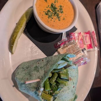 Brick & Mortar Cafe - Veggie wrap with tomato bisque - Breakfast & Brunch Near Me - Albany, Oregon