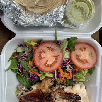 El Maguey Express - 1/2 Rotisserie Chicken with side salad, homemade salsa & tortillas, very good! - Mexican Near Me - San Juan Capistrano, California El Maguey Express - 1/2 Rotisserie Chicken with side salad, homemade salsa & tortillas, very good! - Mexican Near Me - San Juan Capistrano, California