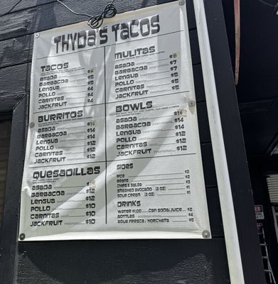 Menu photo 1 Thyda's Tacos Honolulu, HI Menu photo 1 Thyda's Tacos Honolulu, HI