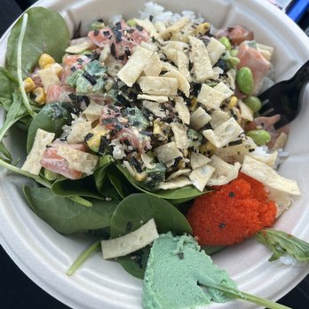 PokeHub - Half rice/half salad, salmon + various toppings - Poke Near Me - Fairfax, Virginia