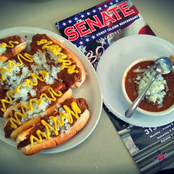 Senate Coney Island & Restaurant - a plate of chili dogs and a bowl of chili - Breakfast & Brunch Near Me - Dearborn, Michigan Senate Coney Island & Restaurant - a plate of chili dogs and a bowl of chili - Breakfast & Brunch Near Me - Dearborn, Michigan