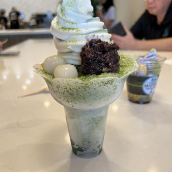 Premium Matcha Cafe Maiko - Matcha and Vanilla Swirl on Shaved Ice - Ice Cream & Frozen Yogurt Near Me - Tempe, Arizona Premium Matcha Cafe Maiko - Matcha and Vanilla Swirl on Shaved Ice - Ice Cream & Frozen Yogurt Near Me - Tempe, Arizona