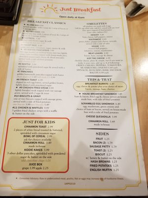 Menu photo 5 Just Breakfast on Silverbell Tucson, AZ