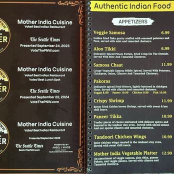 Mother India Cuisine - Lunch Menu 1/7 - Indian Near Me - Seattle, Washington Mother India Cuisine - Lunch Menu 1/7 - Indian Near Me - Seattle, Washington