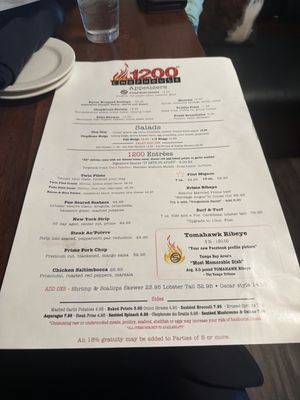 Menu photo 1 1200 Chophouse St. Petersburg, FL