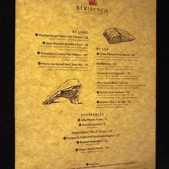 Six Seven Restaurant - Glowing menu. Literally - New American Near Me - Seattle, Washington Six Seven Restaurant - Glowing menu. Literally - New American Near Me - Seattle, Washington