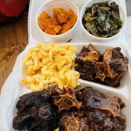 Oxtail, comes with rice, Mac&Cheese, greens, cabbage, yams, Oxtail, comes with rice, Mac&Cheese, greens, cabbage, yams,