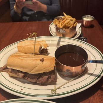 Triple Crown - Prime French Dip Au Jus with Provolone and Rosemary Fries - American Near Me - St Davids, Pennsylvania