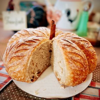 Wildflour Artisan Sourdough - Inside the seasonal pumpkin shaped sourdough loaf - it was beautiful and absolutely delicious!! - Bakeries Near Me - Monrovia, California