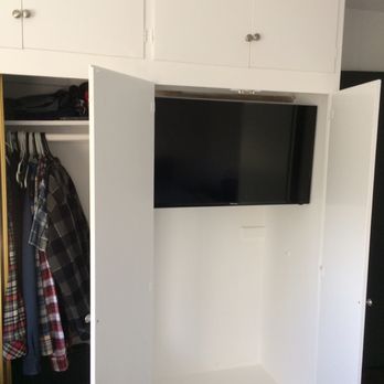 Universal Smart Home - Concealing the TV in the closet. - TV Mounting Near Me - Redondo Beach, California Universal Smart Home - Concealing the TV in the closet. - TV Mounting Near Me - Redondo Beach, California