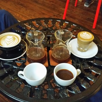 Sump Coffee - Coffee shot mini flight, cortado and latte with the coworkers - Coffee & Tea Near Me - Saint Louis, Missouri Sump Coffee - Coffee shot mini flight, cortado and latte with the coworkers - Coffee & Tea Near Me - Saint Louis, Missouri