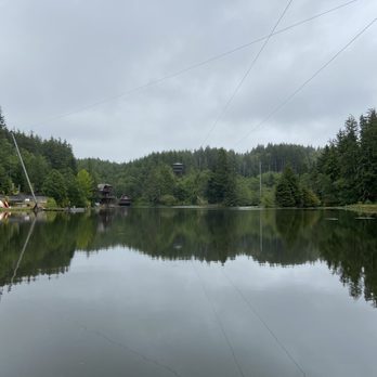 High Life Adventures - View from the lake, after taking the final zipline. You should Zwing!! - Ziplining Near Me - Warrenton, Oregon High Life Adventures - View from the lake, after taking the final zipline. You should Zwing!! - Ziplining Near Me - Warrenton, Oregon