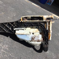 Wohlfeil Ace Hardware - Stihl chainsaw after returned by Wohlfeil's of Saginaw MI from their $120 maintenance work.