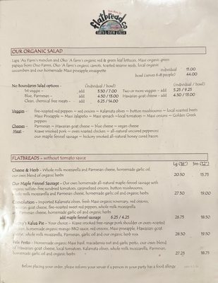 Menu photo 7 Flatbread Company Paia, HI