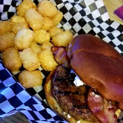 Rally Time Sports Bar And Grill - Jalapeno Popper Burger w/Tater Tots
