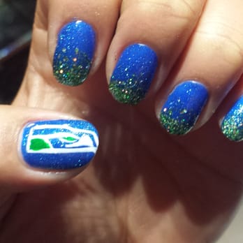 Pearl Nails - Ready to root the Hawks as superbowl champions. Hana did a awesome job! - Nail Salons Near Me - Puyallup, Washington