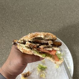 Blackened Flounder sandwich full of lovely cooked fish Blackened Flounder sandwich full of lovely cooked fish