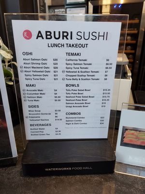 Menu photo 1 Aburi Sushi- Waterworks Toronto, ON Menu photo 1 Aburi Sushi- Waterworks Toronto, ON