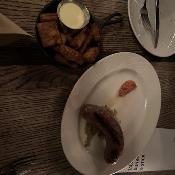 Table, Donkey and Stick - Latkes & lamb sausage - Modern European Near Me - Chicago, Illinois