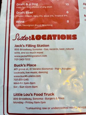 Menu photo 3 Lou's Luncheonette Sonoma, CA