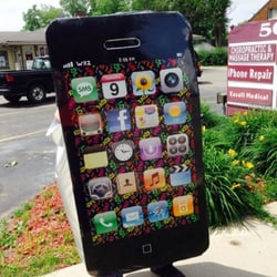 CPR Cell Phone Repair Davison - Our giant iPhone out celebrating our new expansion