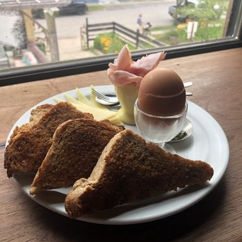 Five Points Bakery - Whole wheat toast, soft boiled egg, pesto, ham, cheese - Bakeries Near Me - Buffalo, New York