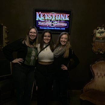 Keystone Escape Games - Front lobby picture after completing the escape room - Escape Games Near Me - Reno, Nevada Keystone Escape Games - Front lobby picture after completing the escape room - Escape Games Near Me - Reno, Nevada