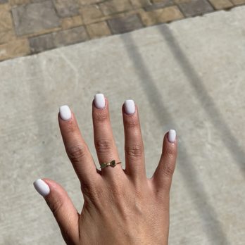 Coffee N Nails  - Perfect shape & color combo! (Shape: Square/Coffin) (Color: American White) - Nail Salons Near Me - Austin, Texas