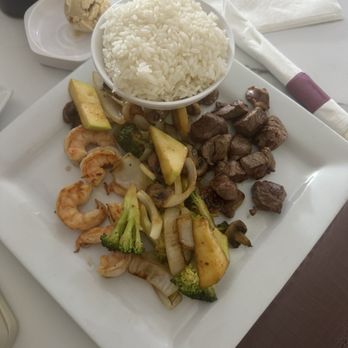 Saito Restaurant - Pick 2 Lunch Combo mini filet & shrimp with white rice and hibachi vegetables - Japanese Near Me - Memphis, Tennessee