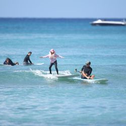 Mickeys Surf School - Supporting while filming and coaching side-by-side always the theme @Mickey surf school