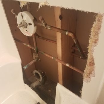 Sav On Home Improvement - Whole cut in fiberglass shower to find leak - Carpet Cleaning Near Me - Chandler, Arizona Sav On Home Improvement - Whole cut in fiberglass shower to find leak - Carpet Cleaning Near Me - Chandler, Arizona