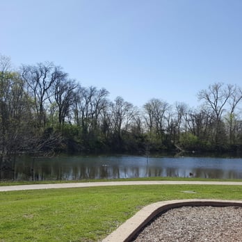Bethany Lakes Park - Another part of the lake, where we saw people fishing & birds diving for fish! Probably floods in rainy weather as it's at ground level - Parks Near Me - Allen, Texas