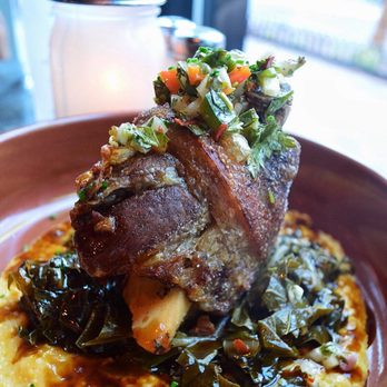 Green Pig Bistro - Pork Shank , Belly , Grits , Greens - New American Near Me - Arlington, Virginia