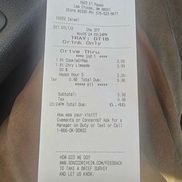 Sonic buy one get one free drinks are no longer free. It is 50 percent off. I wish they would let us know. Sonic buy one get one free drinks are no longer free. It is 50 percent off. I wish they would let us know.