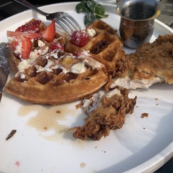 foothill - Fried chicken and waffles. Gave one small piece of chicken. - New American Near Me - Pasadena, California