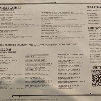 Black Sheep - Cocktail and beer menu as of Feb 2024 - Wine Bars Near Me - Milwaukee, Wisconsin