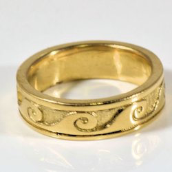 Designs By CC - 14 k Yellow Gold Wave Ring