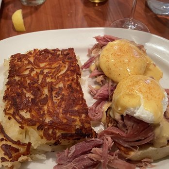 Blue's Egg + Bakery - Eggs Benedict, pulled ham, thick and chewy cold muffin - Breakfast & Brunch Near Me - Milwaukee, Wisconsin