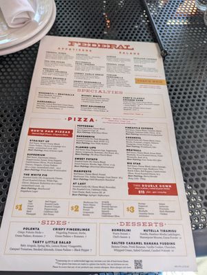 Menu photo 1 Federal Pizza Phoenix, AZ Menu photo 1 Federal Pizza Phoenix, AZ
