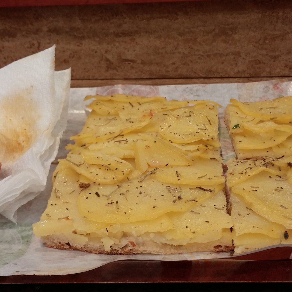 Potato pizza and suppli for 4.50 euros Potato pizza and suppli for 4.50 euros