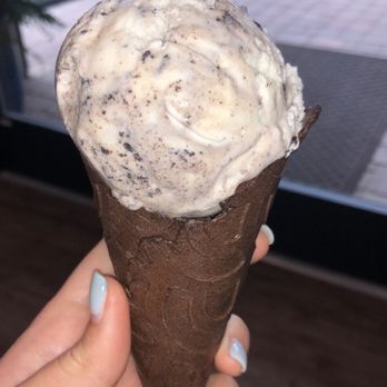Third Day Kitchen - Dark chocolate cone with cookies and cream icecream! - Cafes Near Me - Jefferson, North Carolina