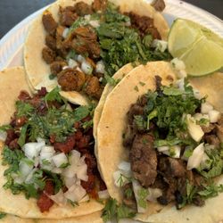 Tacos Las Peñitas - Pork, steak, & chorizo tacos