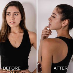 Soho Style - Christy 18" ponytail extension before & after.