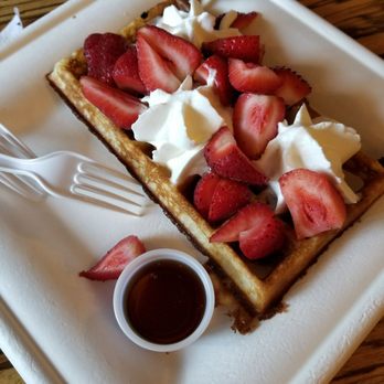 Moore Coffee Shop - Strawberry and whip cream waffle - Coffee & Tea Near Me - Seattle, Washington