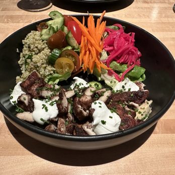 Sachet - CHICKEN SHAWARMA BOWL freekeh, cucumber, tomatoes, pickled turnips, labne - Mediterranean Near Me - Dallas, Texas Sachet - CHICKEN SHAWARMA BOWL freekeh, cucumber, tomatoes, pickled turnips, labne - Mediterranean Near Me - Dallas, Texas