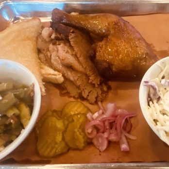 Bodacious Bar and Q - Sliced brisket, leg quarter, green beans & coleslaw - Bars Near Me - Shreveport, Louisiana Bodacious Bar and Q - Sliced brisket, leg quarter, green beans & coleslaw - Bars Near Me - Shreveport, Louisiana