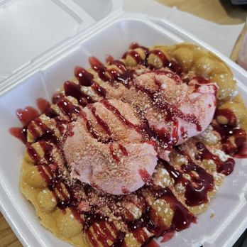 Sweet Stacks - Strawberry shortcake on a bubble waffle! Delicious!!! - Desserts Near Me - Garden City, Michigan Sweet Stacks - Strawberry shortcake on a bubble waffle! Delicious!!! - Desserts Near Me - Garden City, Michigan