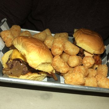 Jack Brown's - 50/50 Grande and The Leghorn sliders with tots - New American Near Me - Charlotte, North Carolina Jack Brown's - 50/50 Grande and The Leghorn sliders with tots - New American Near Me - Charlotte, North Carolina