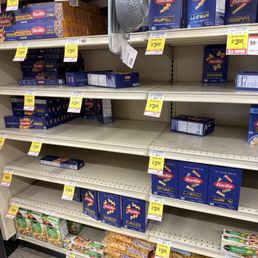 Empty shelves. Poor stocking practices.