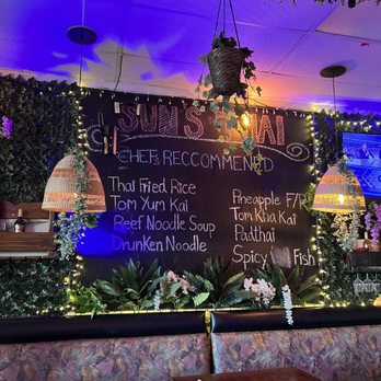 Sun's Thai Food - Chef's recommendations on wall menu - Thai Near Me - Las Vegas, Nevada